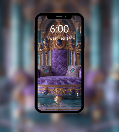 "Amethyst Throne" Royal wallpaper and mobile home screen from Mystic Fyre