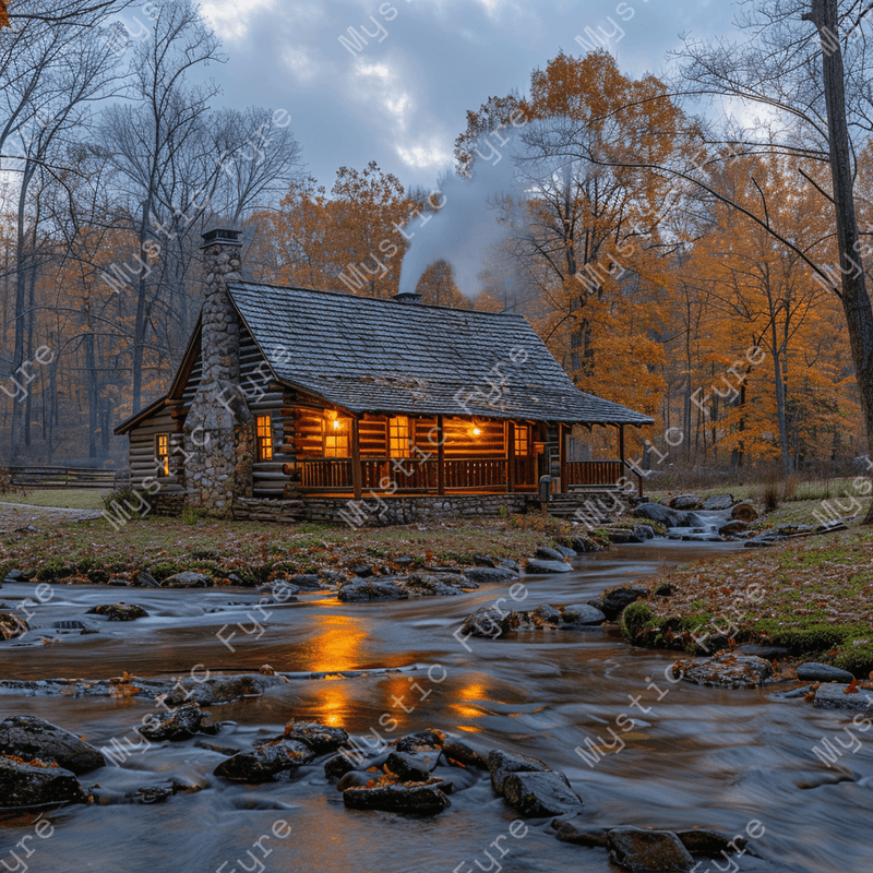 "A Quiet Place in the Woods" cabin wallpaper and screen saver - Mystic Fyre