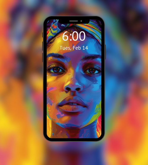 A courageous Black woman as a mobile home screen by Mystic Fyre.