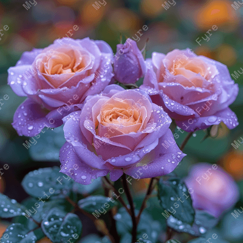 "Green and Purple Roses" Digital wallpaper and mobile screensaver from Mystic Fyre